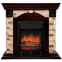 Электрокамин RealFlame Dublin Corner Rock AO с очагом Fobos Lux Black RC